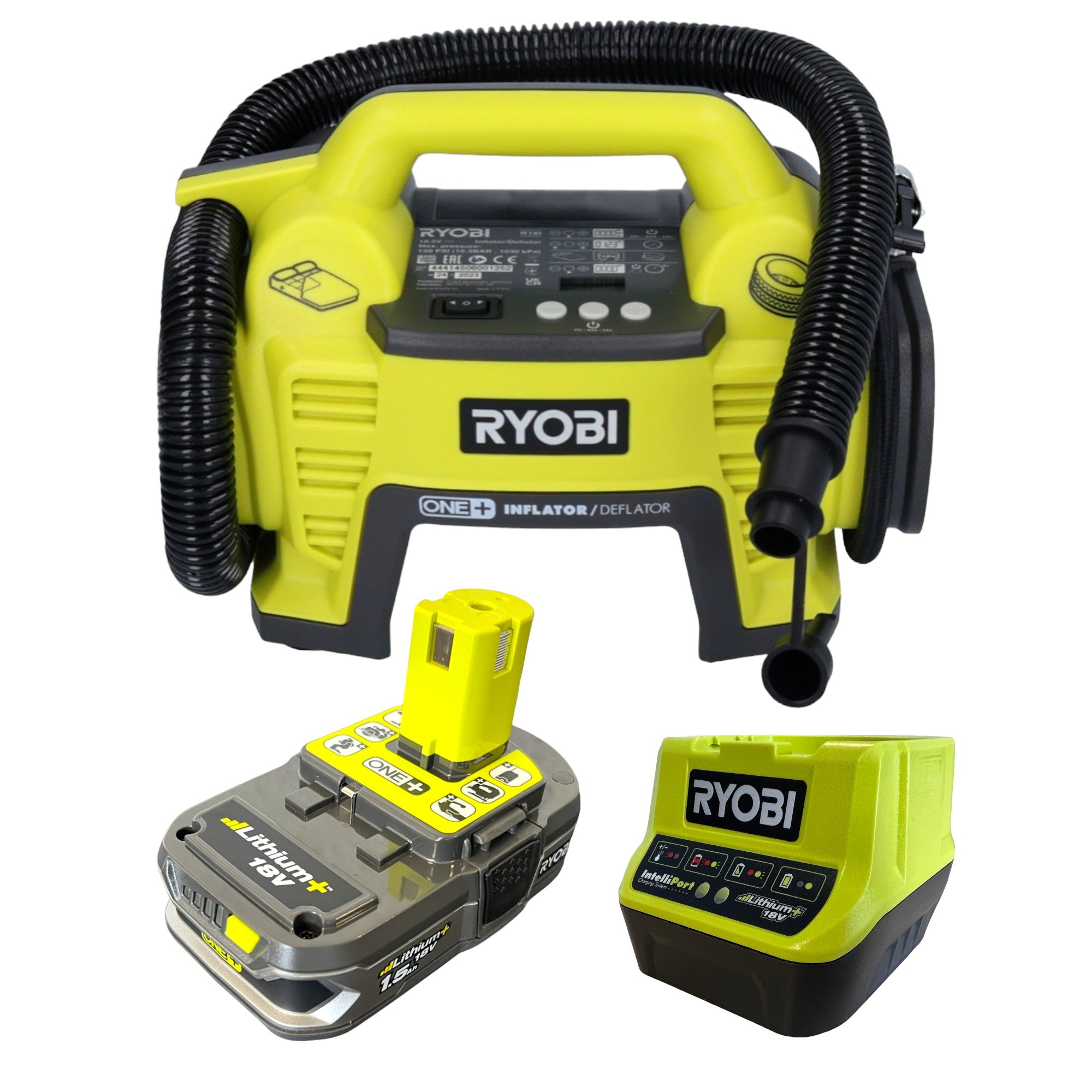 RYOBI R18I 115 Akku Kompressor 18 V 10 34 bar Druck 1x Akku 1 5 Ah Ladegeraet 0 - toolbrothers