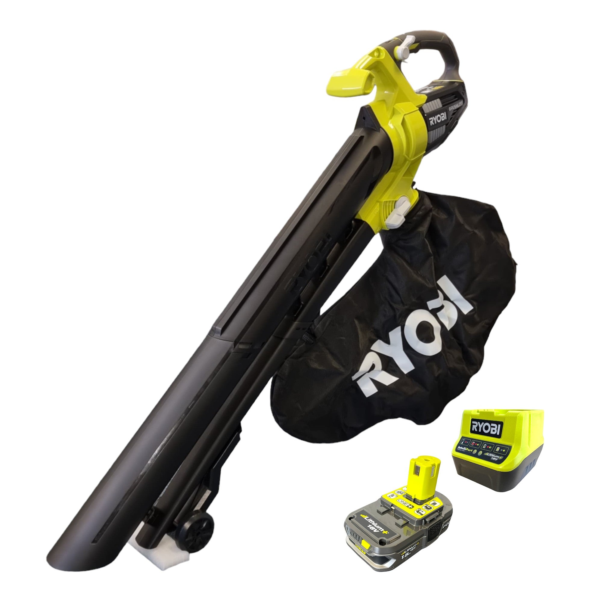 RYOBI OBV18 115 Akku Laubsauger 18 V ONE Brushless 7 56 m min 1x Akku 1 5 Ah Ladegeraet 0 - toolbrothers