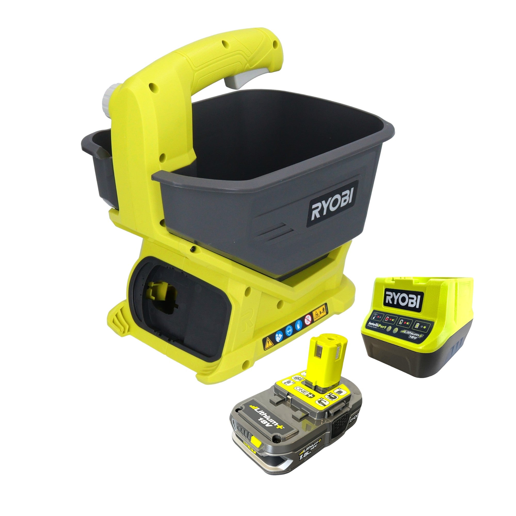 RYOBI OSS1800 115 18 V ONE Akku Universal Streugeraet Streubreite 2 5 3 5 m 1x Akku 1 5 Ah Ladegeraet 0 - toolbrothers