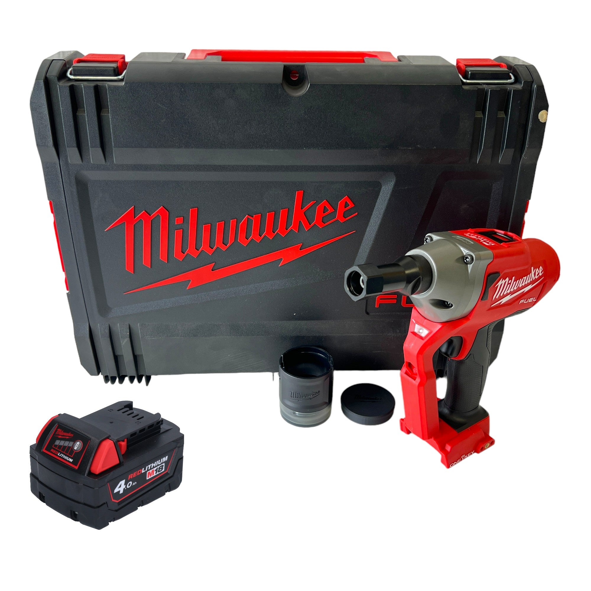 Milwaukee M18 ONEFLT 401X Akku Schliessringbolzensetzgeraet 18 V 4 8 6 4 9 53 mm 1x Akku 4 0 Ah HD Box ohne Ladegeraet 0 - toolbrothers