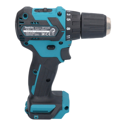 Taladro atornillador a batería Makita DF 332 DSM1E 12 V máx. 35 Nm sin escobillas + 1 batería de 4,0 Ah + cargador + maletín