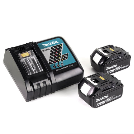 Aspiratore a batteria Makita DCL 180 RG W 18 V bianco + 2x batteria ricaricabile 6,0 Ah + caricabatterie