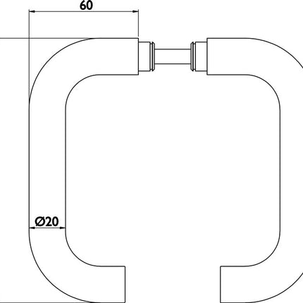 Coppia di maniglie per porte in vetro 1801 BASIC 01 ( 3000253951 ) Mandrino quadrato in acciaio inox 8 mm