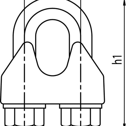 Sujetacables similar a DIN 741 (1000120117) rosca M5 galvanizado