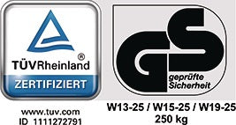 Sedia girevole industriale W13 ( 9000454700 ) Piedini per pavimento Colore maniglia nero 440-580 mm