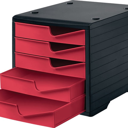 styro storage box ( 9000493479 ) 5 drawers black/cranberry