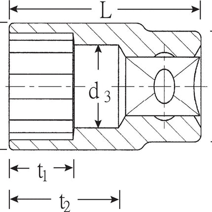 Stahlwille socket 52 ( 8000334439 ) 1/2 ″ hexagon length 52 mm