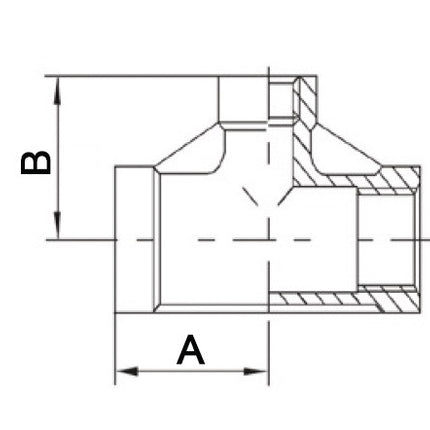 Pieza en T Springer EN 10226-1 ( 4000000049 ) NPS=1 ″ NPS2 3/4 ″
