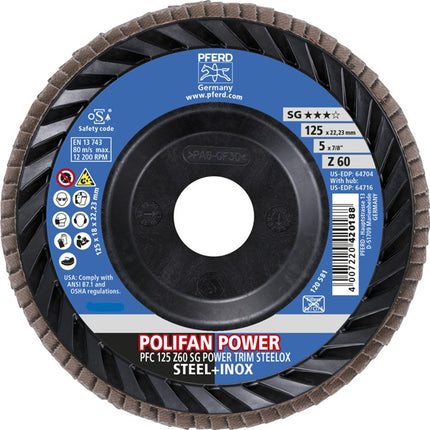 Disco de láminas PFERD TRIM STEELOX ( 8001720489 ) Ø 125 mm granulometría 60 PFC / B / T29