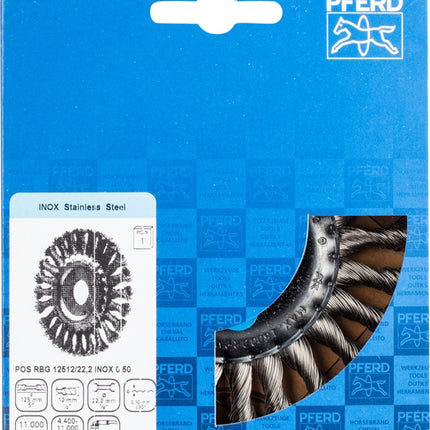Carda redonda PFERD POS RBG 12512 ( 8000433126 ) Ø 125 mm grosor del alambre 0,5 mm