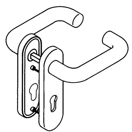 HEWI short escutcheon set 111R01.110 97 ( 3000204534 ) Plastic 97 lever handle set