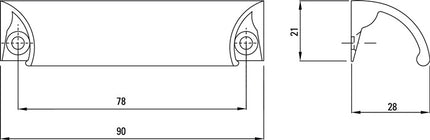 Hermeta tirador de mueble ( 3000283372 ) plastificado negro