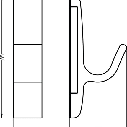 Hermeta magnetic coat hook 0150 ( 3000283360 ) single Projection 40 mm Height 85 mm