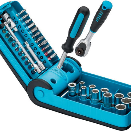 Juego de llaves de vaso Hazet 856-1HP ( 8000753595 ) 38 piezas 1/4 ″ Nº de dientes 90 hexagonal