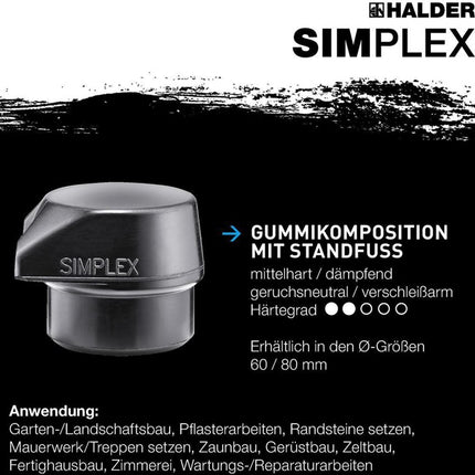 Młotek Halder SIMPLEX ( 8000794782 ) Długość 405 mm Głowica Ø 60 mm