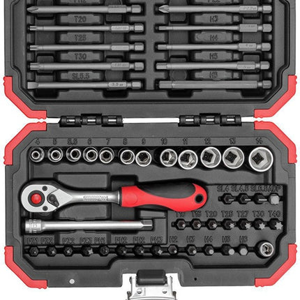 Assortimento di chiavi a bussola Gedore RED R33003051 ( 8002654118 ) 51 pezzi 1/4 ″ N. di denti 72