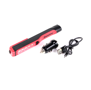 Sealey LED054R Leuchtstift rot - 100 Lumen LED wiederaufladbare Taschenlampe via USB/12V Kfz Adapter