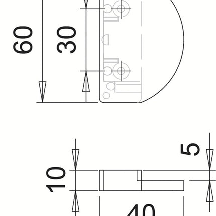 EDI balcony door handle ( 3000261210 ) white plastic