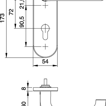 EDI Garniture coupe-feu Targa/K FS 103/103 AP ( 3000261391 ) Aluminium F1 D/D DIN gauche / droite