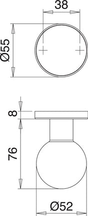 Pomello EDI K5/050/02 ( 3000261376 ) pomello a sfera F00 in acciaio inox