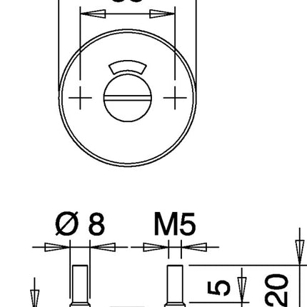 EDI Schlüsselrosetten-Paar 057 ( 3000261370 ) Edelstahl F00 rund