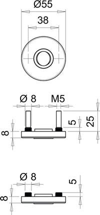 Manilla EDI roseta 051 ( 3000261366 ) acero inoxidable F00 redonda