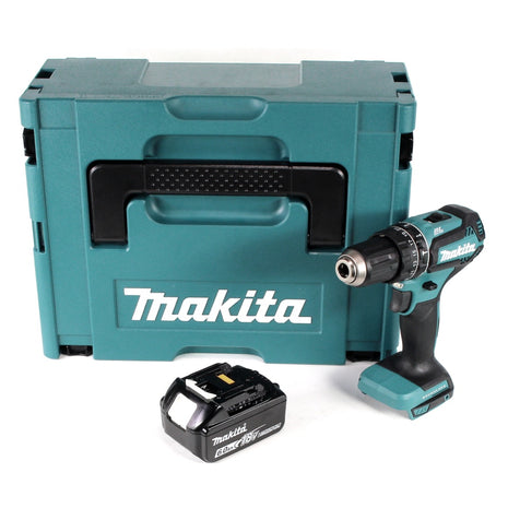 Taladro de percusión sin cable Makita DHP 485 G1J 18V 50 Nm sin escobillas + 1x batería recargable 6.0Ah + Makpac - sin cargador