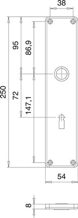 Znak remontowy EDI para 220 Z ( 3000261359 ) stal nierdzewna F00 rozstaw 72 mm