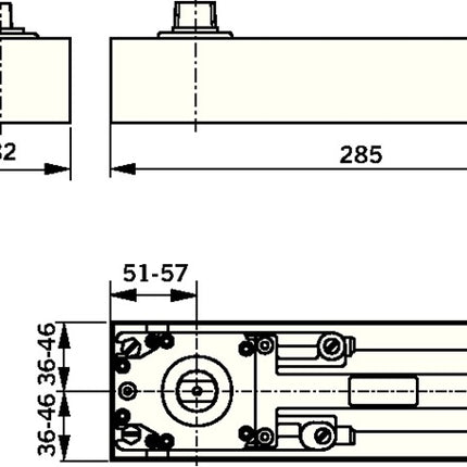 Ferme-porte au sol Dormakaba BTS 75 V ( 3325032011 ) Standard EN 1-4 poids de porte max. 120 kg
