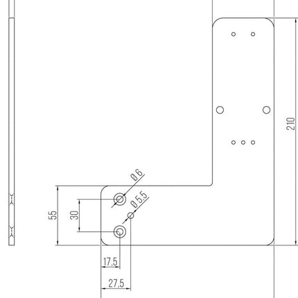 DENI mounting plate ( 3000250541 ) Mounting on tubular frame door L210xW160mm