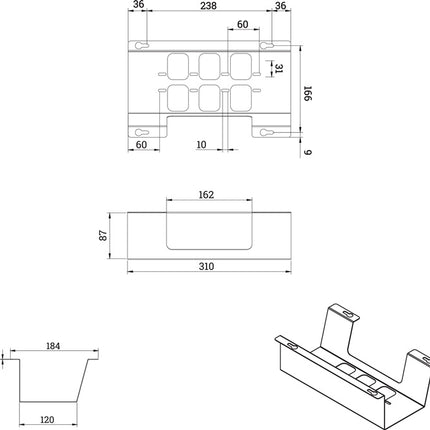 BMB cable tray BOXIT V ( 3000273160 ) metal black