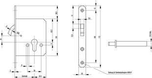 Cerradura de perno circular BKS 0371/0372 (3000250899) perno circular 20 x 172 mm