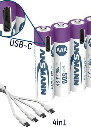 Ansmann Pile rechargeable ( 4000876123 ) 1,5 V 400 mAh