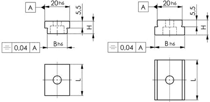 AMF slot nut no. 6322A ( 4000833237 ) Nominal dimension of the slot 18 / 20 mm