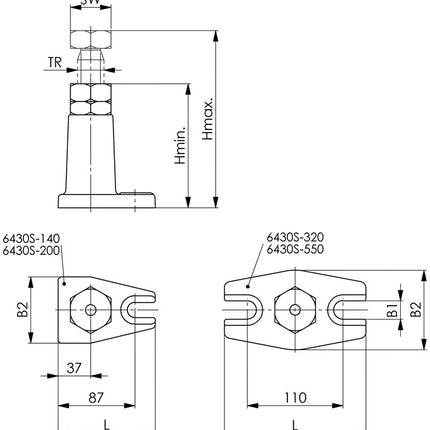 AMF screw-in trestle no. 6430S Atlas ( 4000833130 ) size 320 height 200 - 320 mm