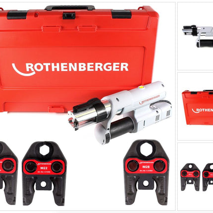 Rothenberger ROMAX AC ECO Set M 230 V Pressmaschine Typ C für Netzbetrieb im Transportkoffer + 3 x Pressbacken ( 15750 ) - Toolbrothers