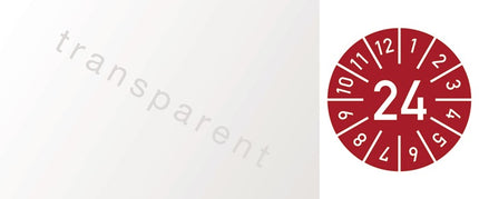 Adhesivo de inspección de cables de un año ( 9000477102 ) Lámina de 25x60 mm de ancho