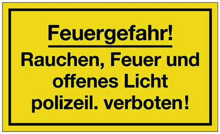 Warning sign ( 3000277141 ) Fire hazard plastic