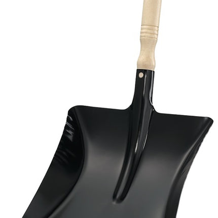 Dustpan ( 9000470282 ) with wooden handle, black lacquered metal
