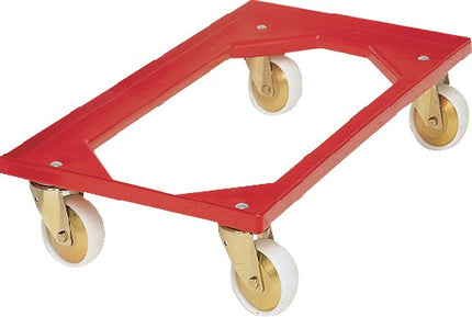 Carro para cajas ( 9000444231 ) Capacidad de carga 250 kg Neumáticos de polímero Plástico ABS rojo