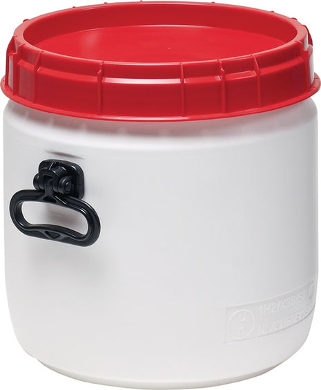 Wide-neck drum ( 9000450111 ) 26 l white with red lid Filling opening-Ø 296 mm