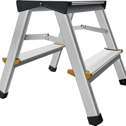 Peldaños plegables ( 9000465010 ) Peldaños incl. plataforma 2 aluminio con nervaduras antideslizantes