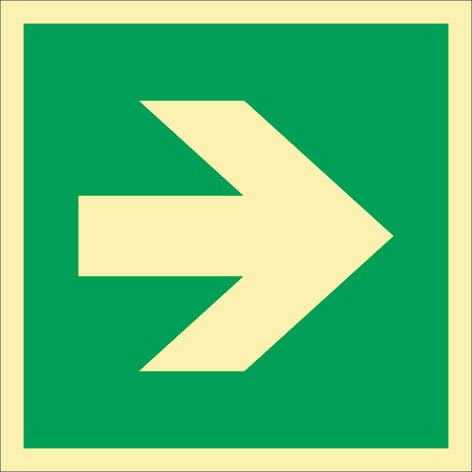 Señal de escape ASR A1.3/DIN EN ISO 7010/DIN 67510 ( 9000477474 ) L148xA148 mm plástico