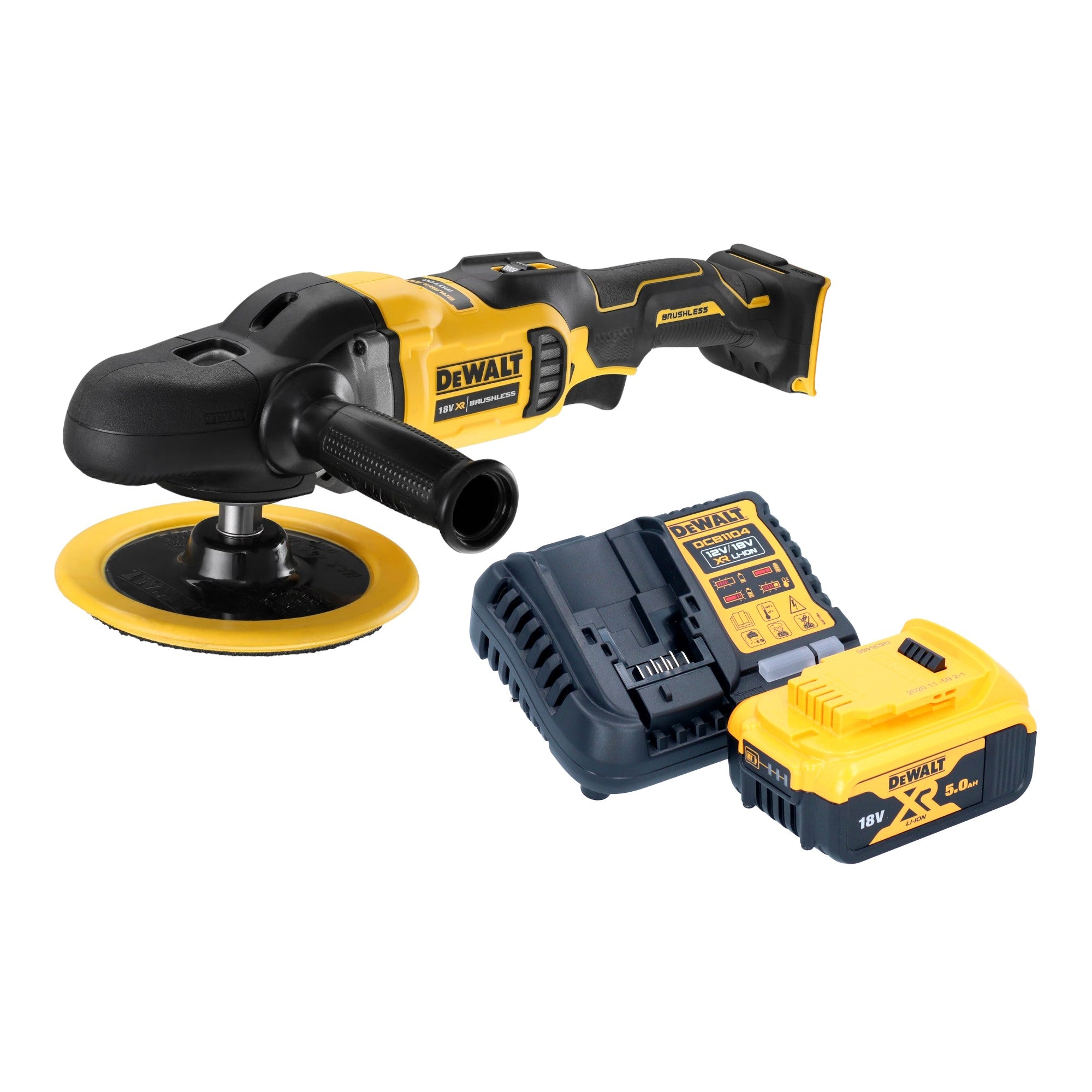 DeWalt DCM 849 P1 Akku Exzenter Poliermaschine 18 V 180 mm Brushless 1x Akku 5 0 Ah Ladegeraet 0 - toolbrothers