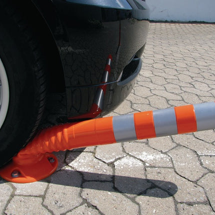 Sperrpfosten ( 9000490020 ) Kunststoff orange/weiß Ø 80 mm mit Befestigungsmaterial