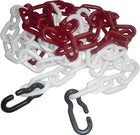 Barrier chain ( 9000490024 ) polypropylene carbonate red/white 9 mm with 2 universal hooks