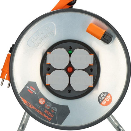 Brennenstuhl cable reel professionalLINE SteelCore ( 8000809075 ) 40 m rubber 3 x 1.5 mm² sheet steel insulated IP44