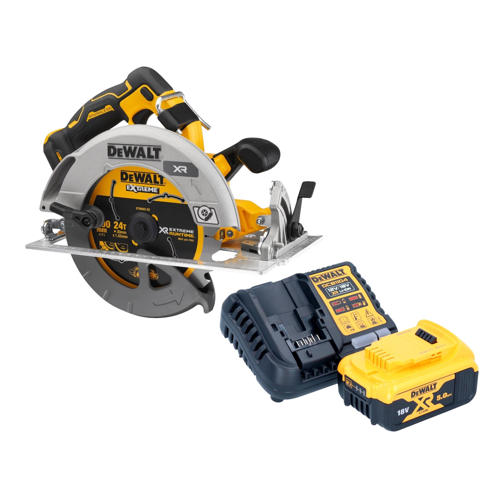 DeWalt DCS 573 P1 Akku Handkreissaege 18 V 190 x 30 mm Brushless 1x Akku 5 0 Ah Ladegeraet 0 - toolbrothers