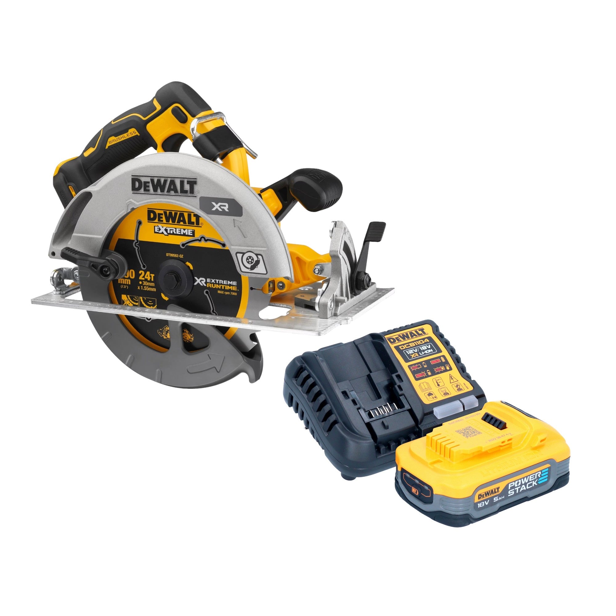 DeWalt DCS 573 H1 Akku Handkreissaege 18 V 190 x 30 mm Brushless 1x Akku Powerstack 5 0 Ah Ladegeraet 0 - toolbrothers