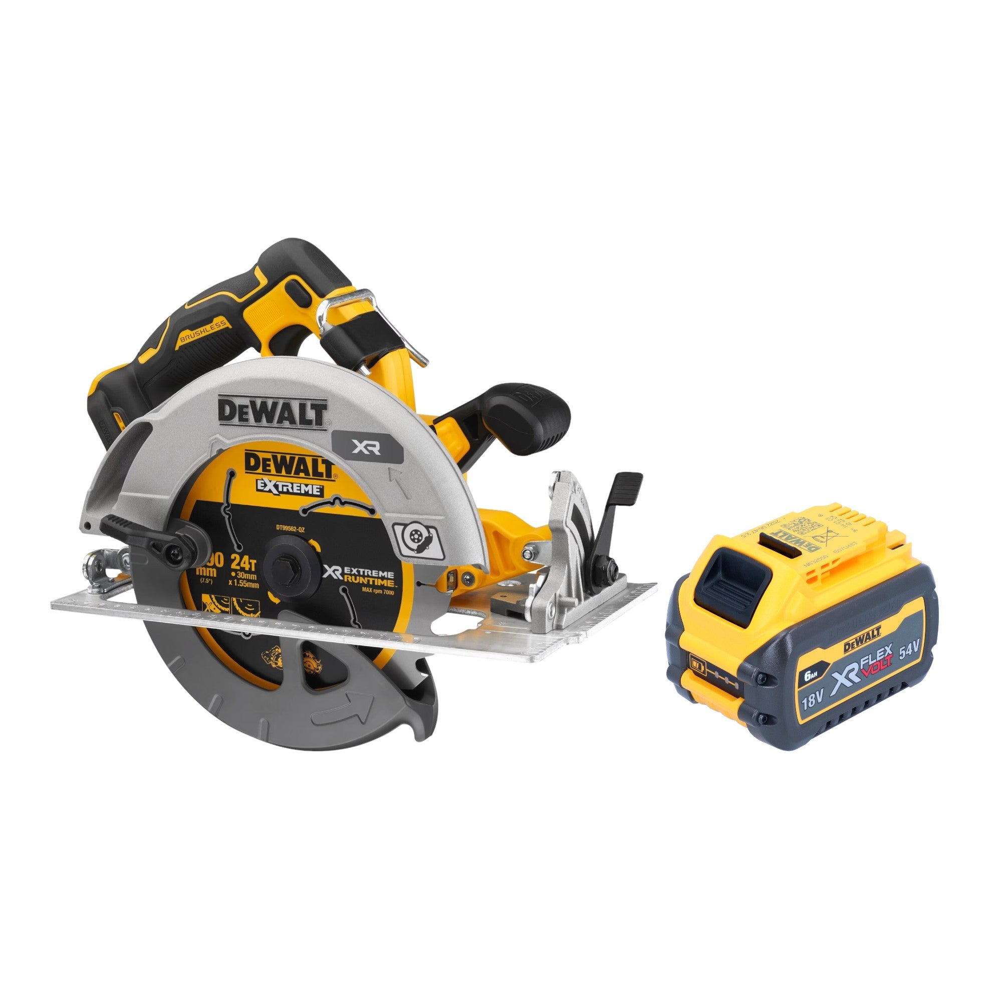 DeWalt DCS 573 N Akku Handkreissaege 18 V 190 x 30 mm Brushless 1x Akku 6 0 Ah ohne Ladegeraet 0 - toolbrothers